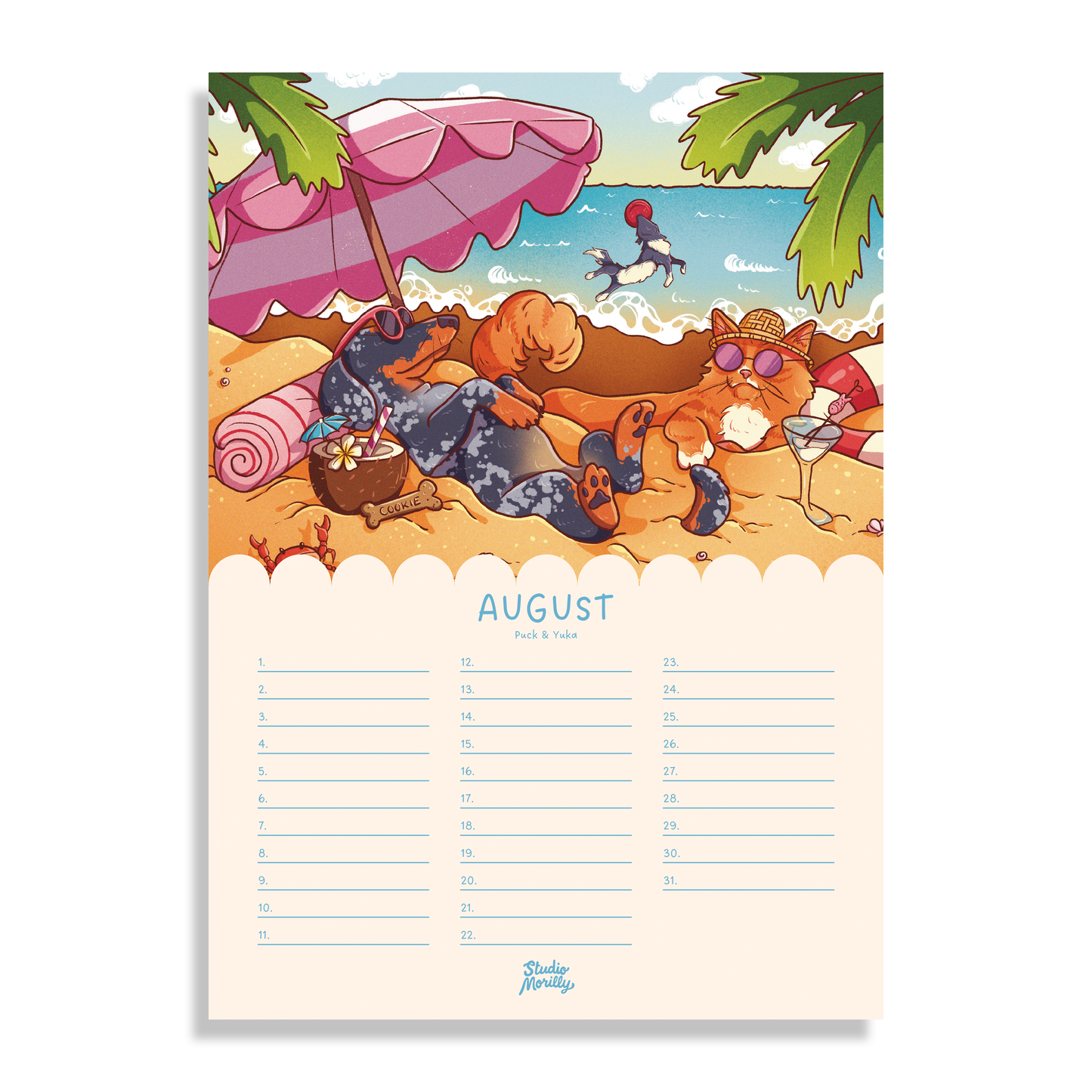 Morilly & Friends - Verjaardagskalender (A4)