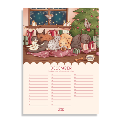 Morilly & Friends - Verjaardagskalender (A4)