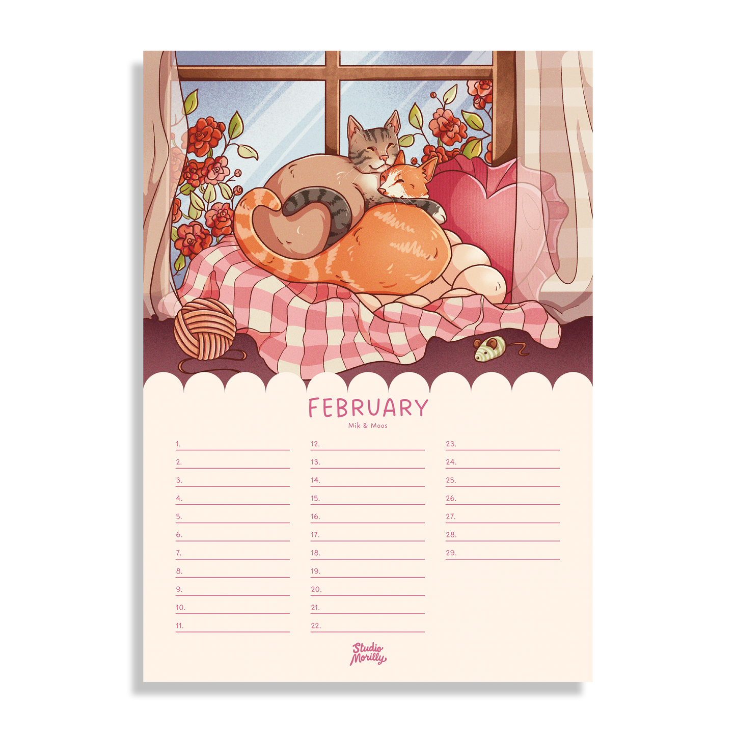 Morilly & Friends - Verjaardagskalender (A4)