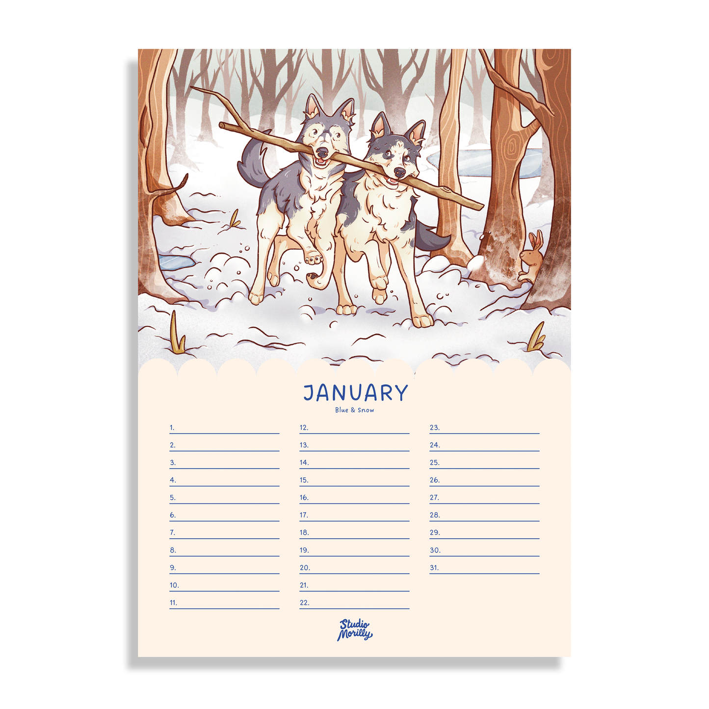 Morilly & Friends - Verjaardagskalender (A4)