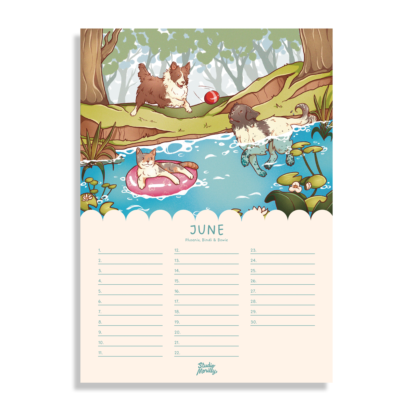 Morilly & Friends - Verjaardagskalender (A4)