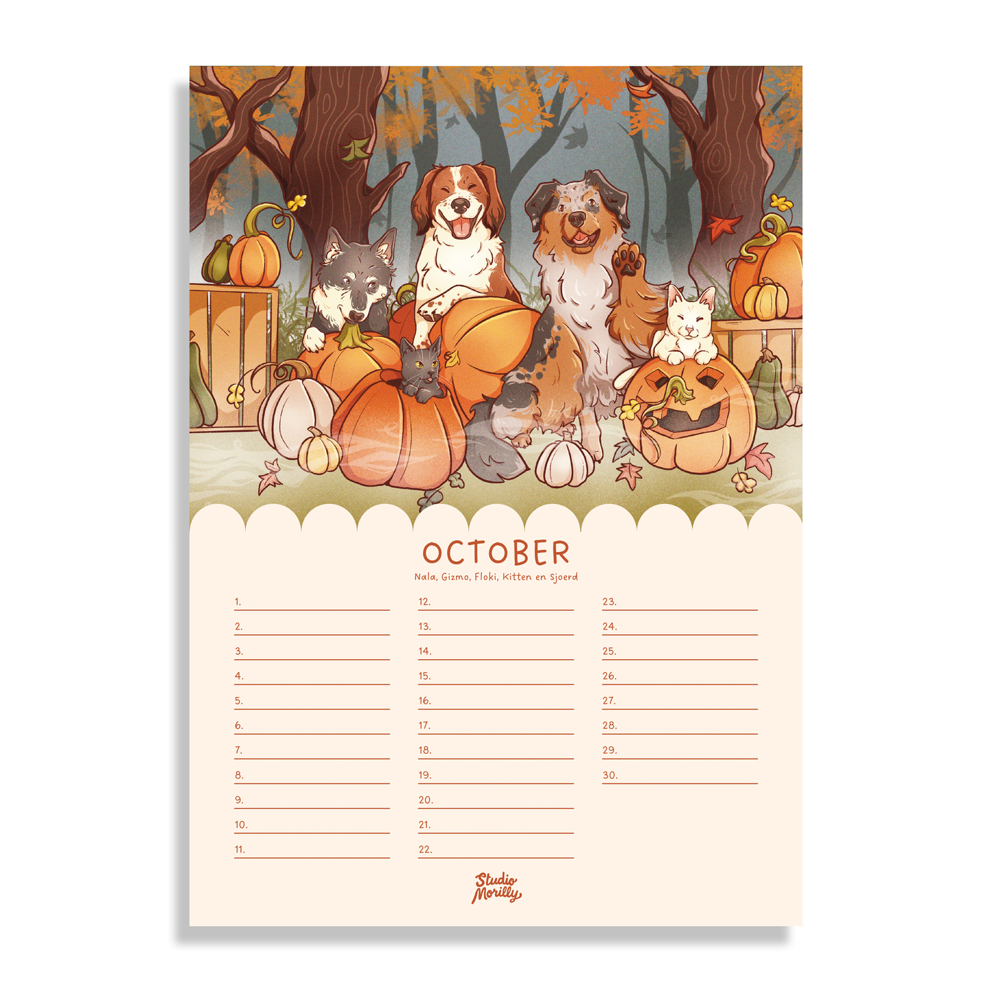 Morilly & Friends - Verjaardagskalender (A4)